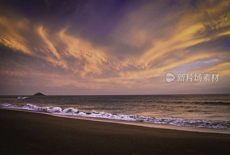 太平洋和俄勒冈海岸/海滩-沙子，冲浪，和茂密的森林